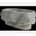 Roman Style Lion Head Decorative White Marble Bathtub